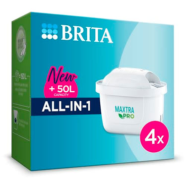 BRITA Maxtra Pro Pure Performance (All-in-1) Wasserfilter-Kartusche, 4 Stück, Original-Ersatz für alle BRITA Karaffen für reines Wasser, filtert PFAS, Chlor, Kalk und Metalle im Sale